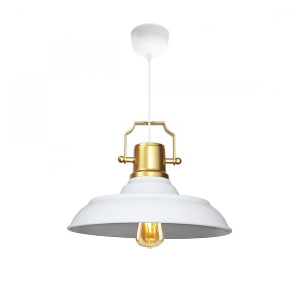 Baltos spalvos kabantis šviestuvas ø 25 cm su metaliniu gaubtu Tarsus – Opviq lights