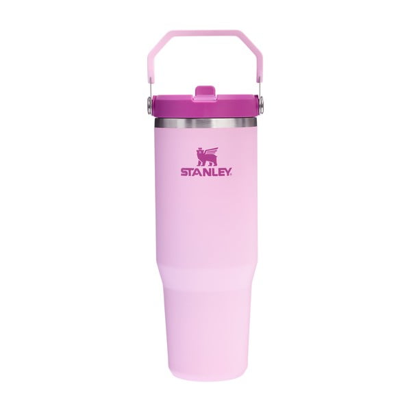 Rožinės spalvos iš nerūdijančio plieno termosas 890 ml IceFlow™ Flip Straw 2.0 Tumbler Cherry Blossom – Stanley
