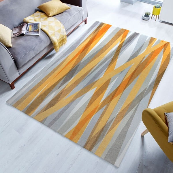 Oranžinės ir pilkos spalvos dvisluoksnis kilimas Flair Rugs MATCH Isabella, 170 x 240 cm-image-1