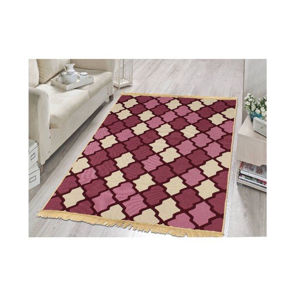 Violetinės ir smėlio spalvos kilimas Ya Rugs Claret, 120 x 180 cm-image-1
