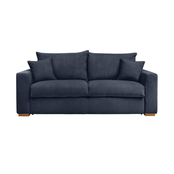 Iš kordinio velveto sulankstoma sofa tamsiai mėlynos spalvos 225 cm Augustin – Bobochic Paris