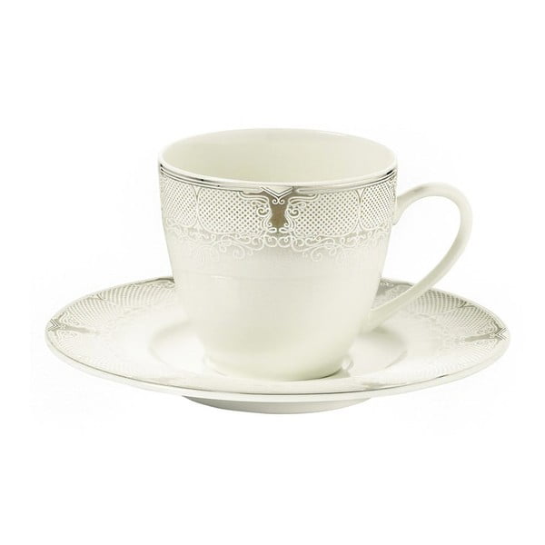 6 porcelianinių puodelių su lėkštute rinkinys "Kutahya Style", 80 ml