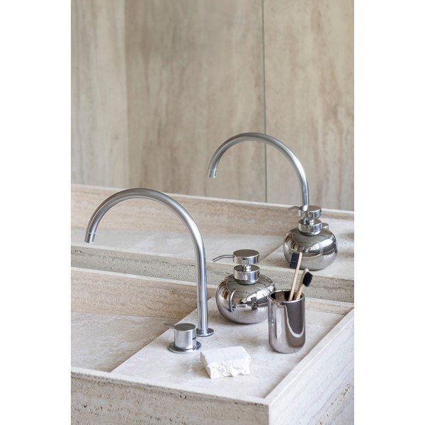 Sidabrinės spalvos iš keramikos muilo dozatorius 200 ml Lotus – Mette Ditmer Denmark-image-2