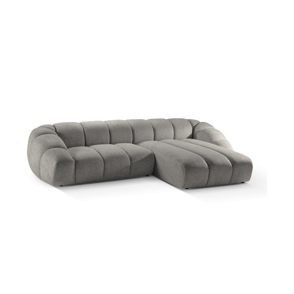 Kampinė sofa šviesiai pilkos spalvos (su dešiniuoju kampu) Diana – Micadoni -image-2