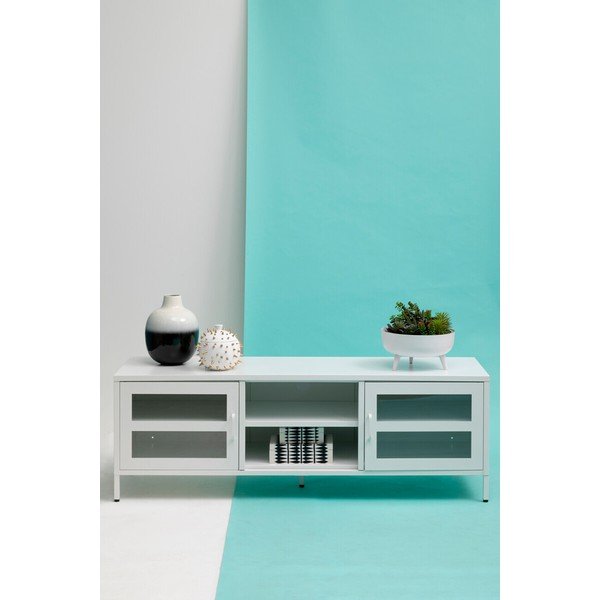 Baltos spalvos iš plieno TV spintelė 150x50x45 cm Acier – Premier Housewares-image-3