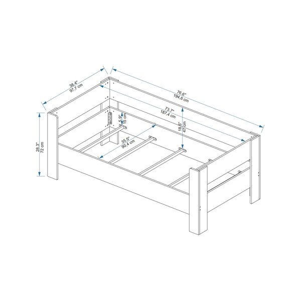 Viengulė lova natūralios spalvos 90x190 cm Malina – Kalune Design-image-4