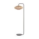 Pastatomas šviestuvas matinės juodos spalvos/natūralios spalvos (aukštis 164 cm) su tekstiliniu gaubtu Lyra – Light & Living