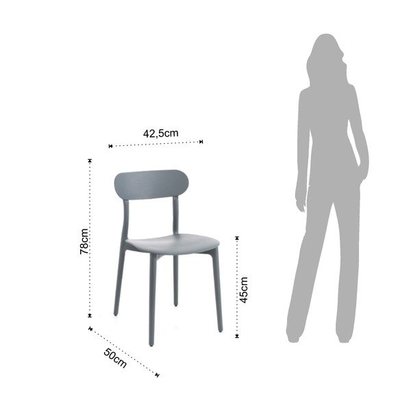 Pilka plastikinė sodo kėdė Stoccolma - Tomasucci-image-3