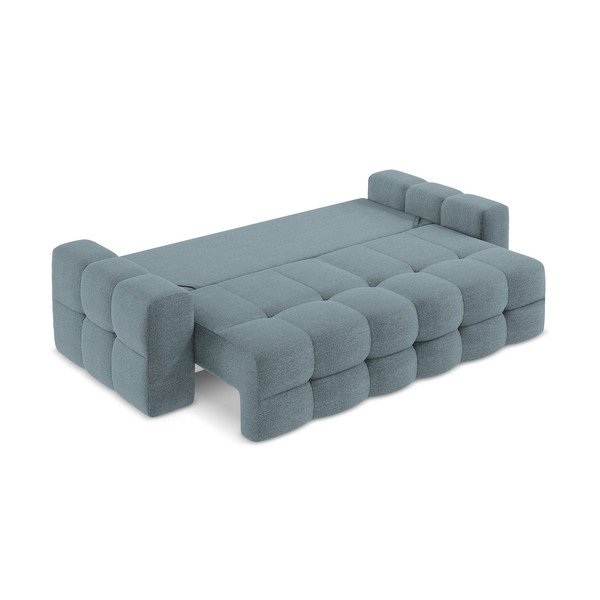 Mėlynos spalvos iš boucle sulankstoma sofa 255 cm Milu – Makamii-image-4