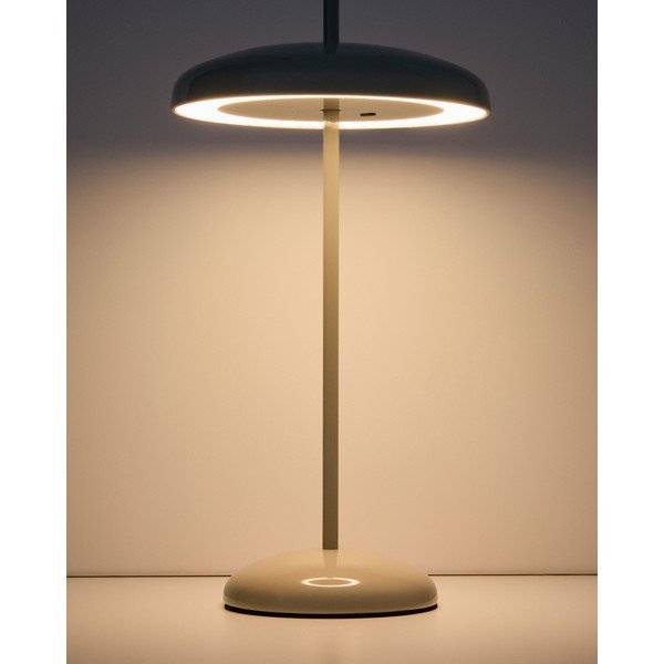 Pilkos spalvos stalinis šviestuvas LED su pritemdymo funkcija (aukštis 35 cm) su metaliniu gaubtu Porte – Kave Home-image-2