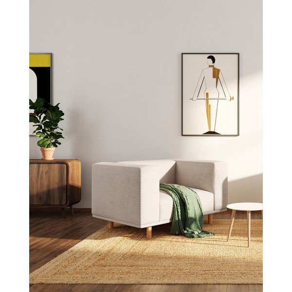 Krėslas smėlio spalvos iš boucle Kukumo – Ame Yens-image-1