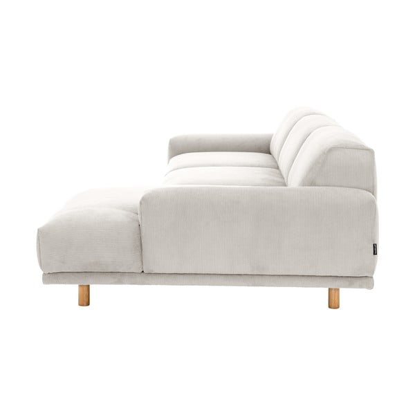 Smėlio spalvos aksominė kampinė sofa Max Winzer Penelope, dešinysis kampas-image-4