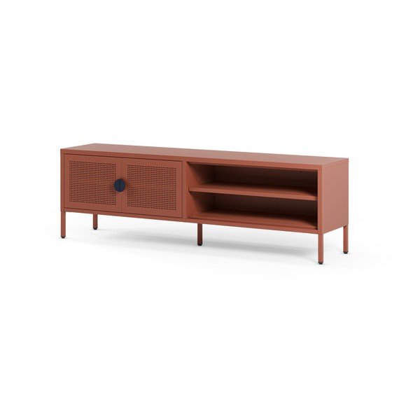 Terakotos spalvos iš metalo TV spintelė 160x50x35 cm Sayla – Marckeric-image-4