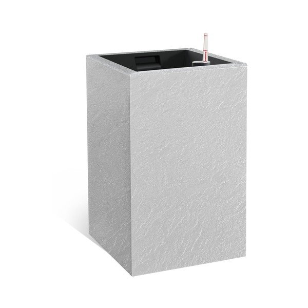 Iš perdirbto plastiko vazonas su savaiminio laistymo funkcija Cubico Stone – Flower Lover