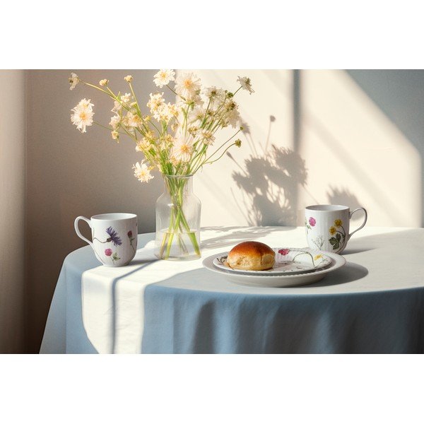 Baltos spalvos desertinė iš porceliano  lėkštė ø 22 cm Hammershøi Summer – Kähler Design-image-4