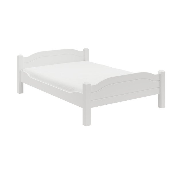 Iš pušies masyvo viengulė lova baltos spalvos 90x200 cm Liva – Olivia Living