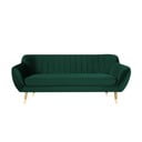Tamsiai žalia aksominė sofa Mazzini Sofos Benito, 188 cm