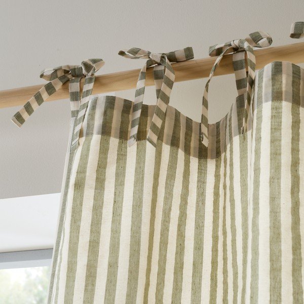 Žalios spalvos užuolaida 140x229 cm Zanzibar Woven Stripe – Pineapple Elephant-image-2