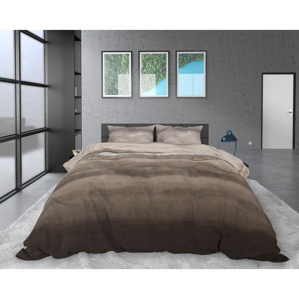 Ruda flanelinė viengulė patalynė Sleeptime Marcus Taupe, 140 x 220 cm-image-2