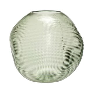 Žalios spalvos stiklinė vaza Hübsch Sole, aukštis 20 cm