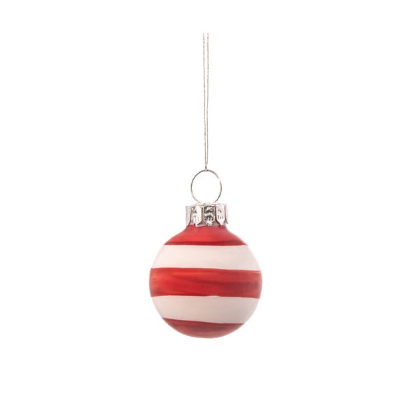 Iš stiklo rankų darbo Kalėdiniai žaisliukai rinkinyje 12 vnt. ø 3 cm Bauble Stripe – Sass & Belle-image-2