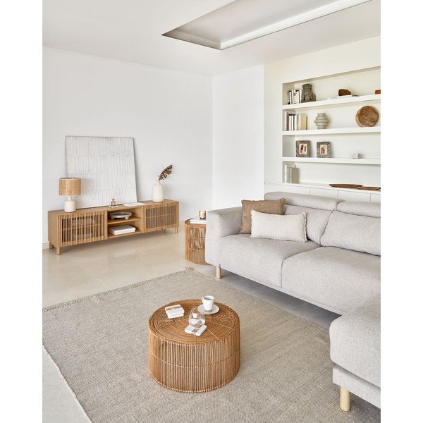Kreminės spalvos iš vilnos mišinio kilimas 160x230 cm Carime – Kave Home-image-1