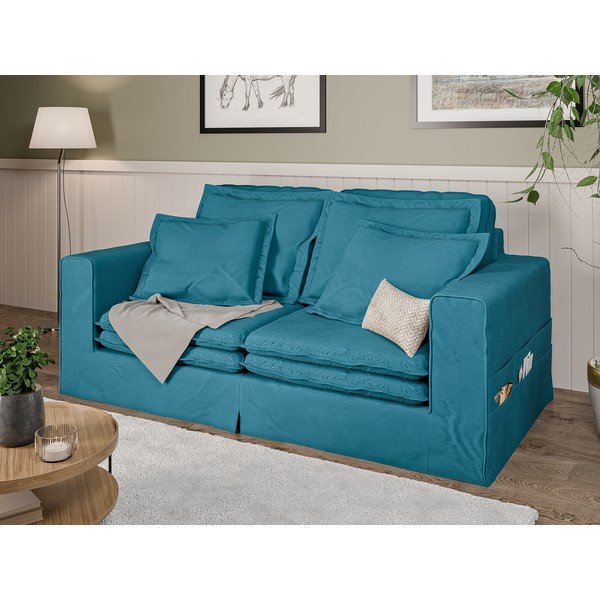 Šviesiai mėlynos spalvos sofa 196 cm Nora – Ropez-image-3
