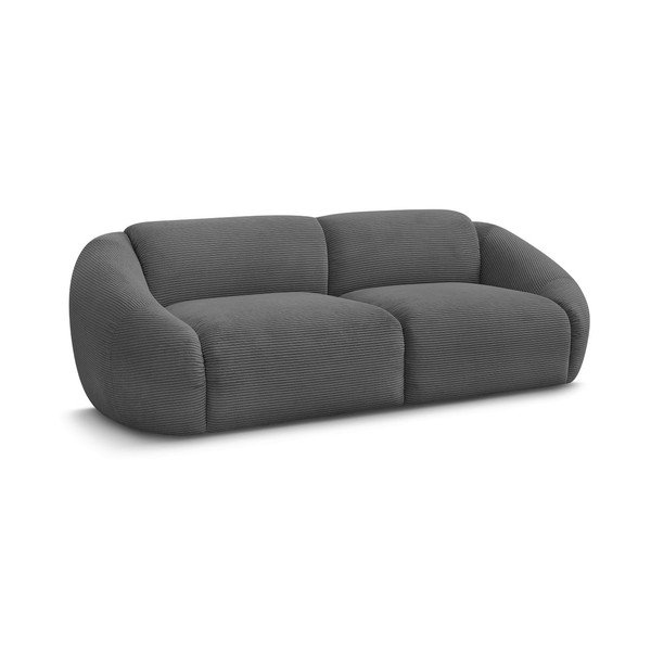 Pilkos spalvos sofa iš kordinio velveto 250 cm Tina – Bobochic Paris-image-2