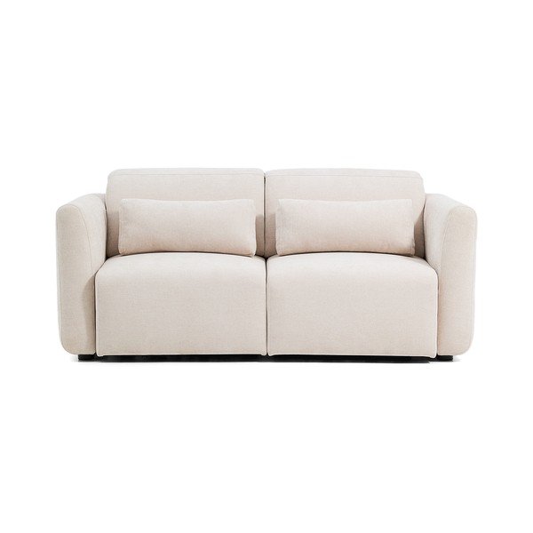 Smėlio spalvos reguliuojama sofa iš šenilinio audinio su gultu 180 cm Lares – Kave Home