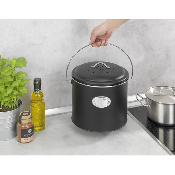 Maisto atliekų šiukšliadėžė juodos spalvos 6 l Nero – Wenko-image-3