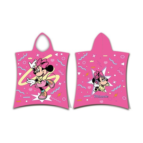 Rožinės spalvos iš medvilnės vaikiškas pončas 3-8 metai Minnie "Sparkle" – Jerry Fabrics