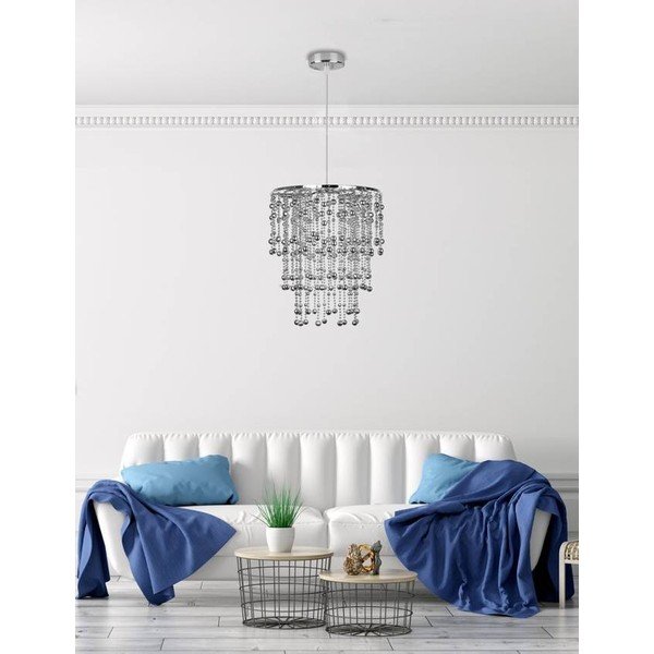 Sidabrinis pakabinamas šviestuvas ø 22,5 cm Roni - Candellux Lighting-image-1
