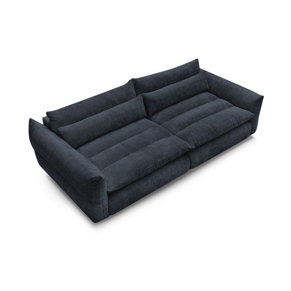 Tamsiai mėlynos spalvos sofa iš šenilinio audinio 276 cm Neil – Bobochic Paris-image-3