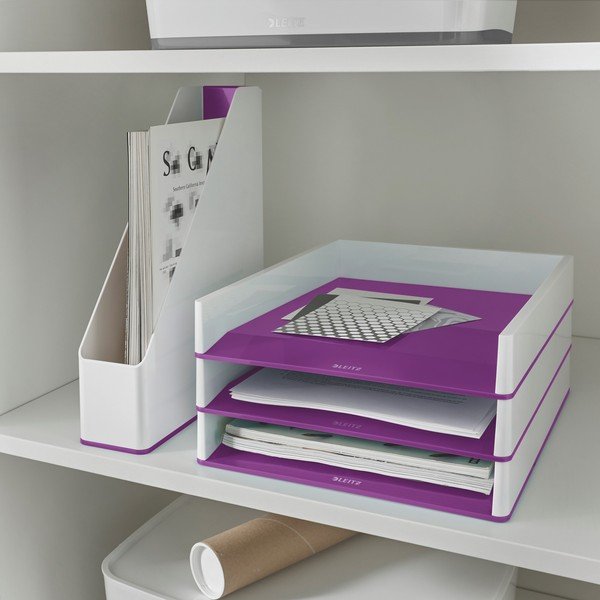 Baltos ir violetinės spalvos dokumentų dėklas Leitz WOW-image-1