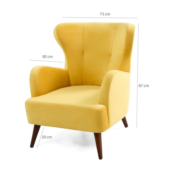 Geltonas fotelis Balcab Home Jane-image-3