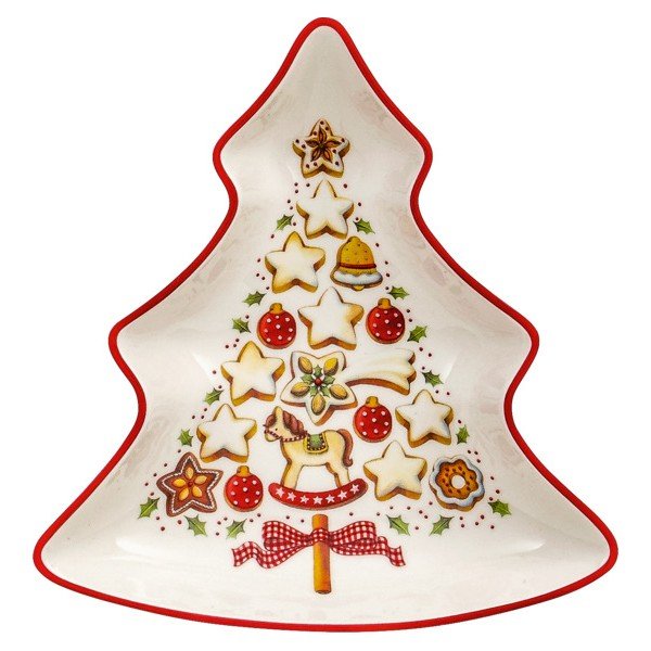 Raudonos ir baltos spalvos porcelianinis eglutės formos indas Villeroy & Boch Tree, 17,5 x 16,5 cm-image-2
