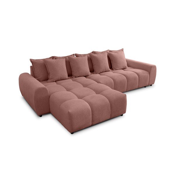 Terakotos spalvos kampinė sofa (su kairiuoju kampu/su gultu) Albane  – Ropez-image-2