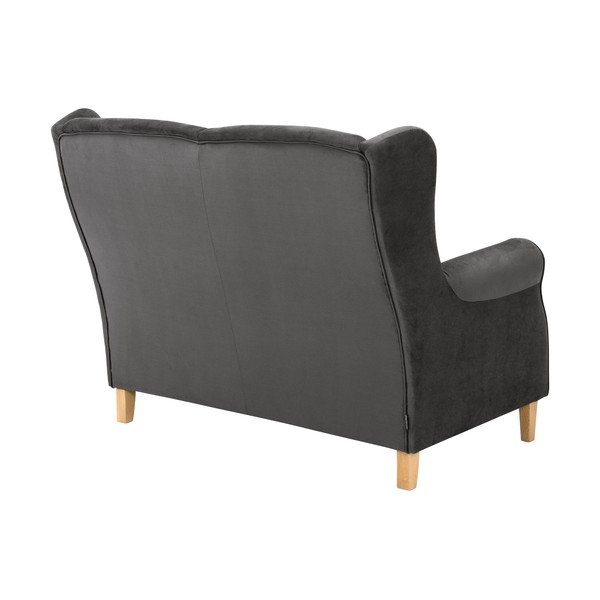 Antracito pilkos spalvos aksominė sofa Max Winzer Lorris, 139 cm-image-3