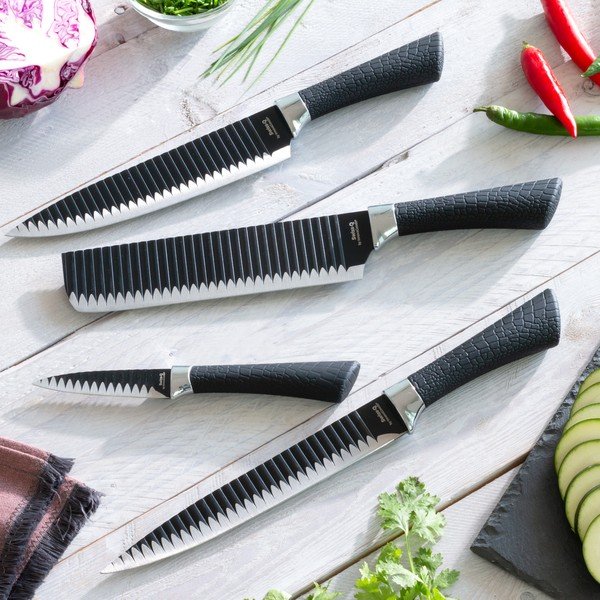 4 nerūdijančio plieno peilių rinkinys InnovaGoods Swiss Q Shark-image-3