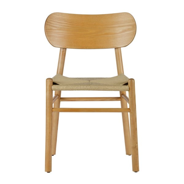 Natūralaus kaučiukmedžio valgomojo kėdė su rotango sėdyne BePureHome Jointly-image-1