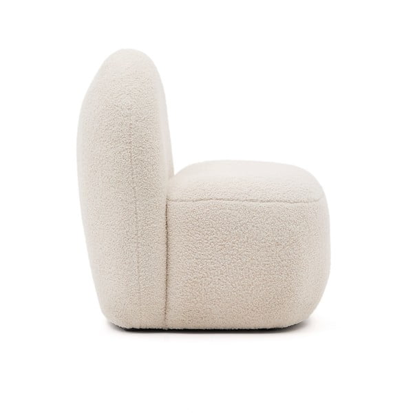 Baltos spalvos iš boucle vaikiškas krėslas Bucky – Kave Home-image-1