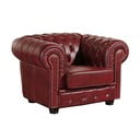 Raudonas odinis fotelis Max Winzer Norwin