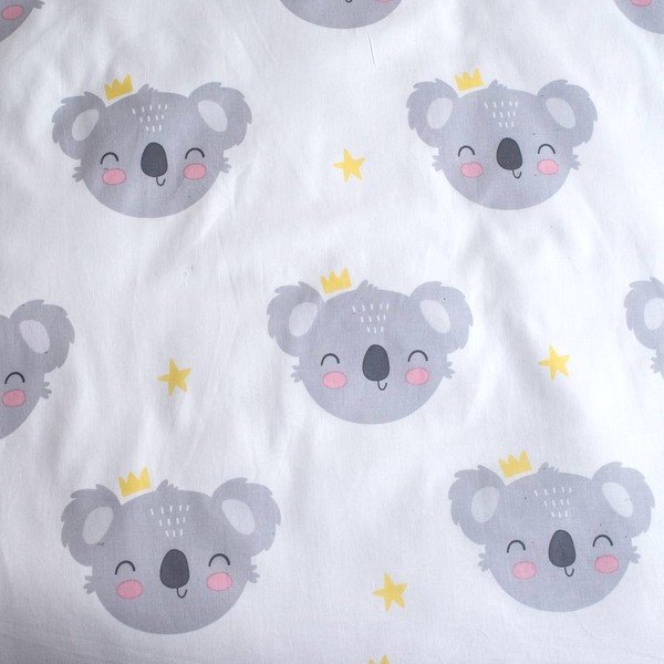 Pilkos spalvos iš medvilnės vaikiška patalynė vaikiškai lovai 100x135 cm Koala "Sweet Dreams" – Jerry Fabrics-image-3