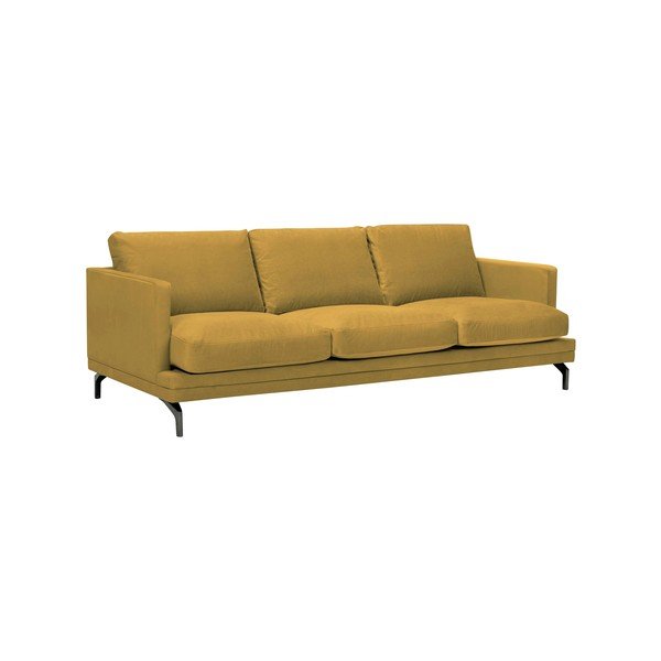 Geltonos spalvos sofa su juodos spalvos atramomis kojoms "Windsor & Co Sofos Jupiter-image-1