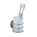 Klijuojamas iš nerūdijančio plieno dantų šepetėlio indas baltos spalvos – Wenko