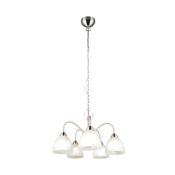 Kabantis šviestuvas baltos spalvos/sidabrinės spalvos ø 55 cm su stiklo gaubtu Dobby – Reality-image-2