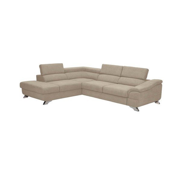 "Windsor & Co Sofos Gamma" rudos ir pilkos spalvos sofa-lova su aksomo apmušalais, kairysis kampas-image-2