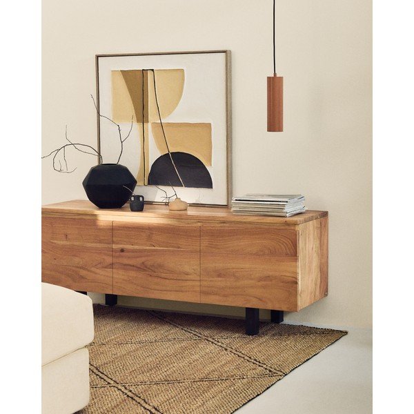 Natūralios spalvos iš akacijos masyvo TV spintelė 150x58x40 cm Uxue – Kave Home-image-1