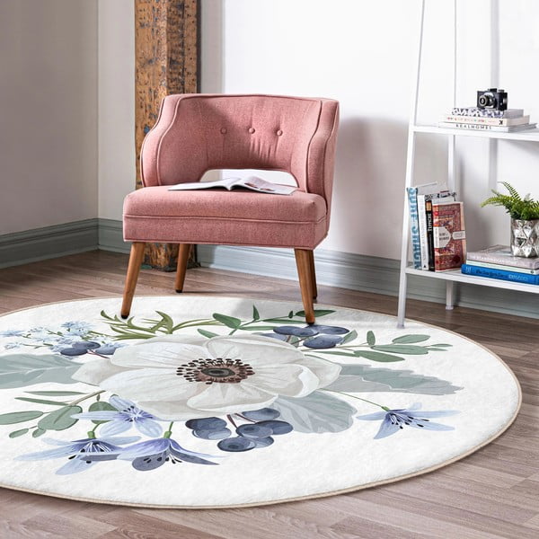 Skalbiamas/robotiniams dulkių siurbliams apvalios formos kilimas ø 80 cm Comfort – Mila Home-image-4