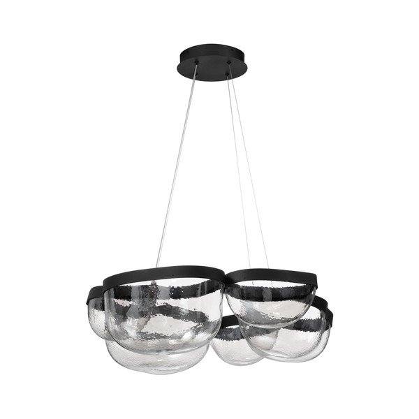 Matinės juodos spalvos iš plieno kabantis šviestuvas LED su pritemdymo funkcija ø 83 cm su stiklo gaubtu Clair – Nova Luce